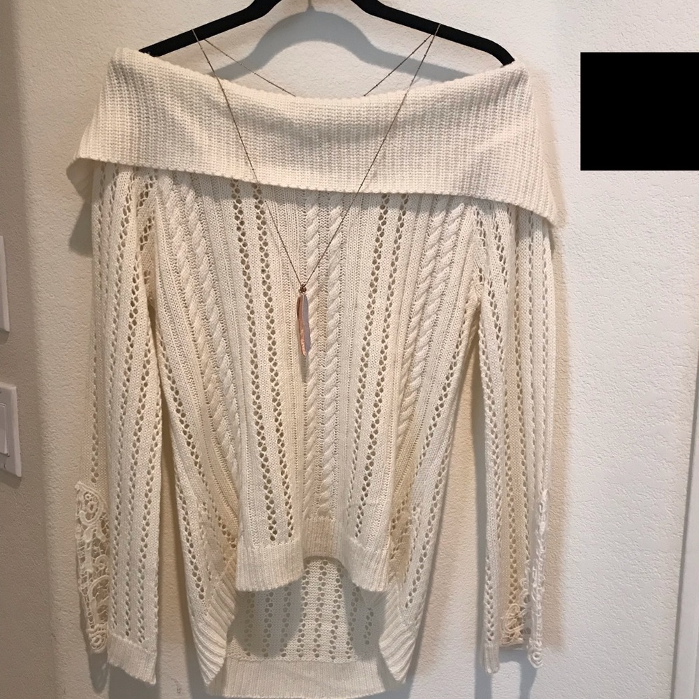Ivory off the shoulder sweater